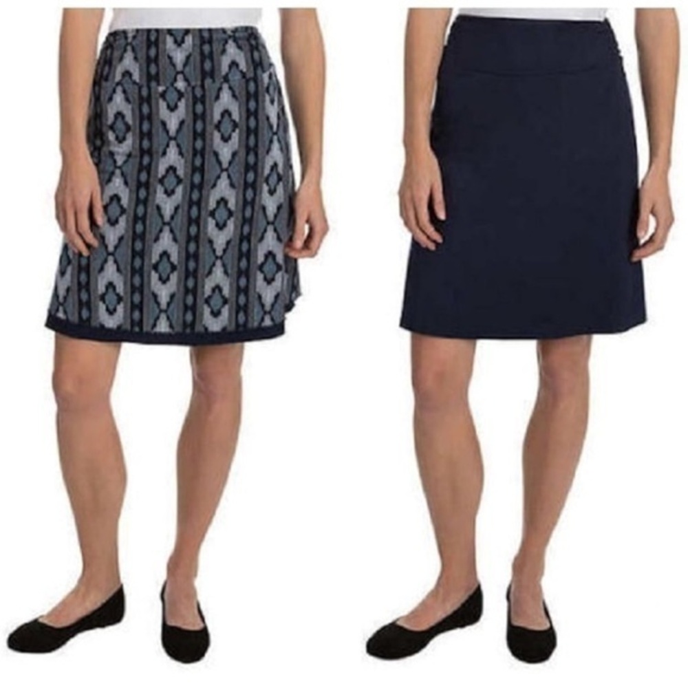 😾🐠Colorado Clothing Company Reversible Tranquility Skirt blue gray aztec